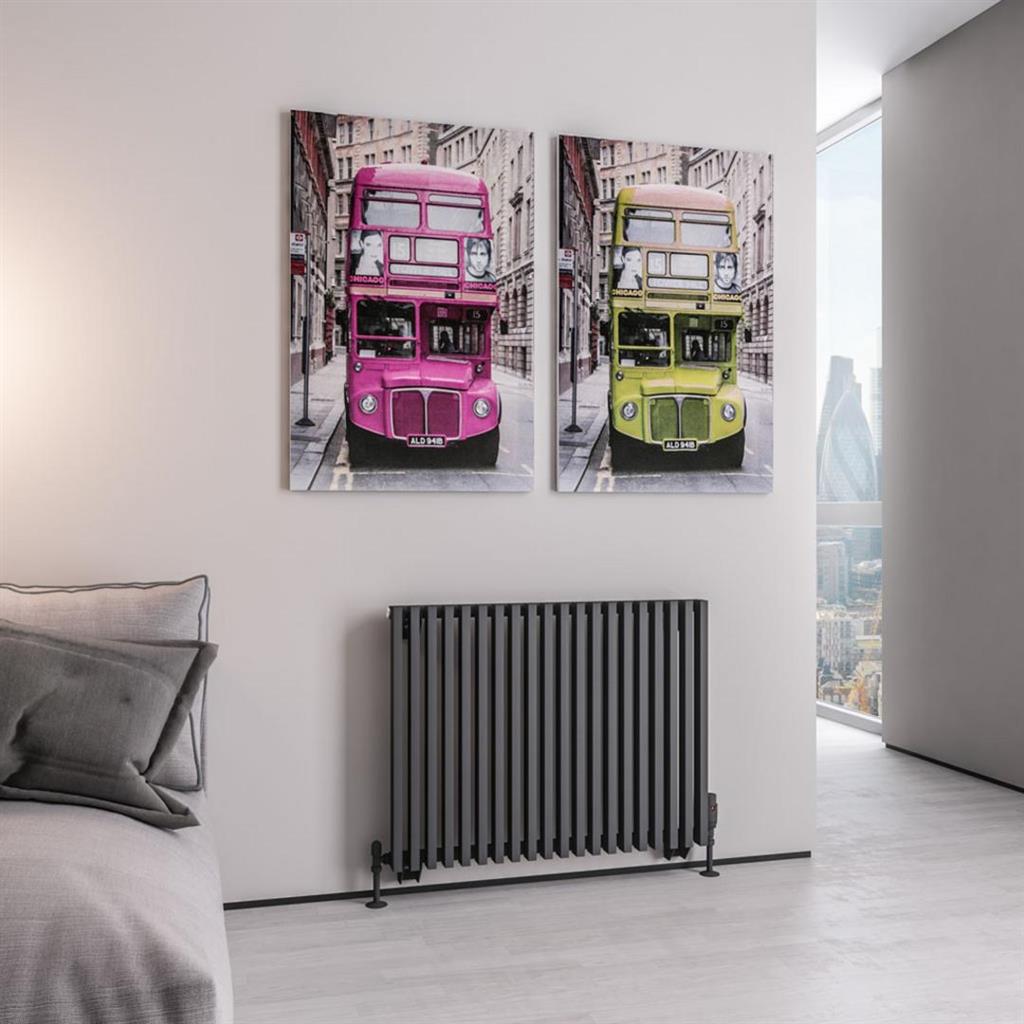 Eastbrook Rowsham Horizontal Designer Radiator 600mm x 780mm - Matt Anthracite - 89.0106 - TAP 'N' SHOWER