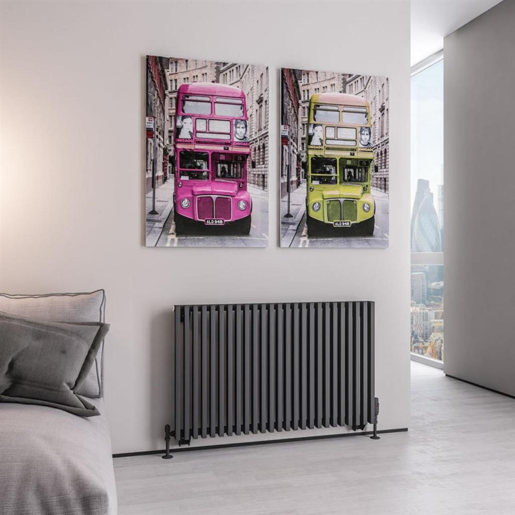 Eastbrook Rowsham Horizontal Designer Radiator 600mm x 980mm - Matt Anthracite - 89.0107 - TAP 'N' SHOWER