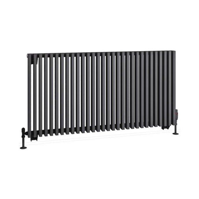 Eastbrook Rowsham Horizontal Designer Radiator 600mm x 1180mm - Matt Anthracite - 89.0108 - TAP 'N' SHOWER