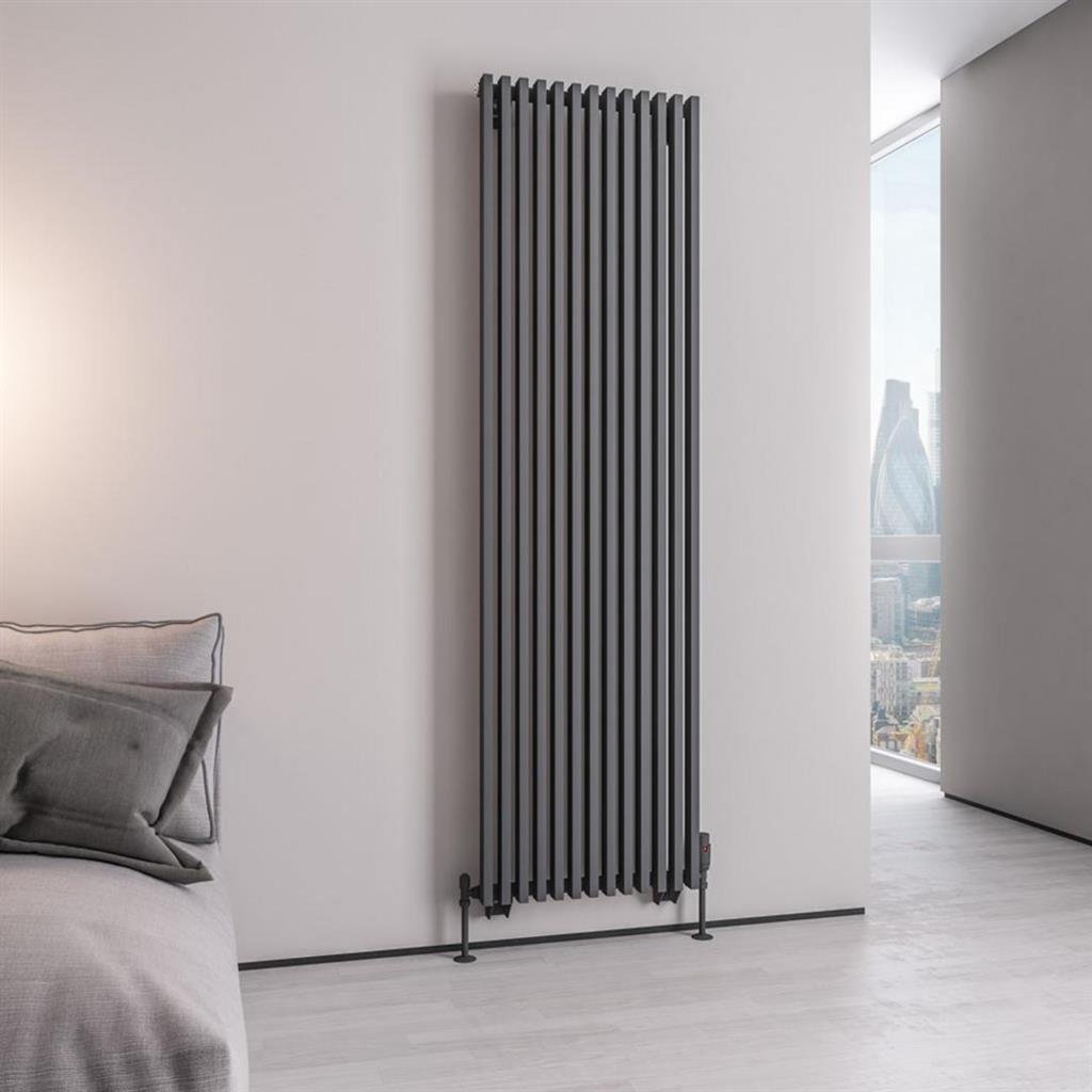 Eastbrook Rowsham Vertical Designer Radiator 1800mm x 500mm - Matt Anthracite - 89.0111 - TAP 'N' SHOWER