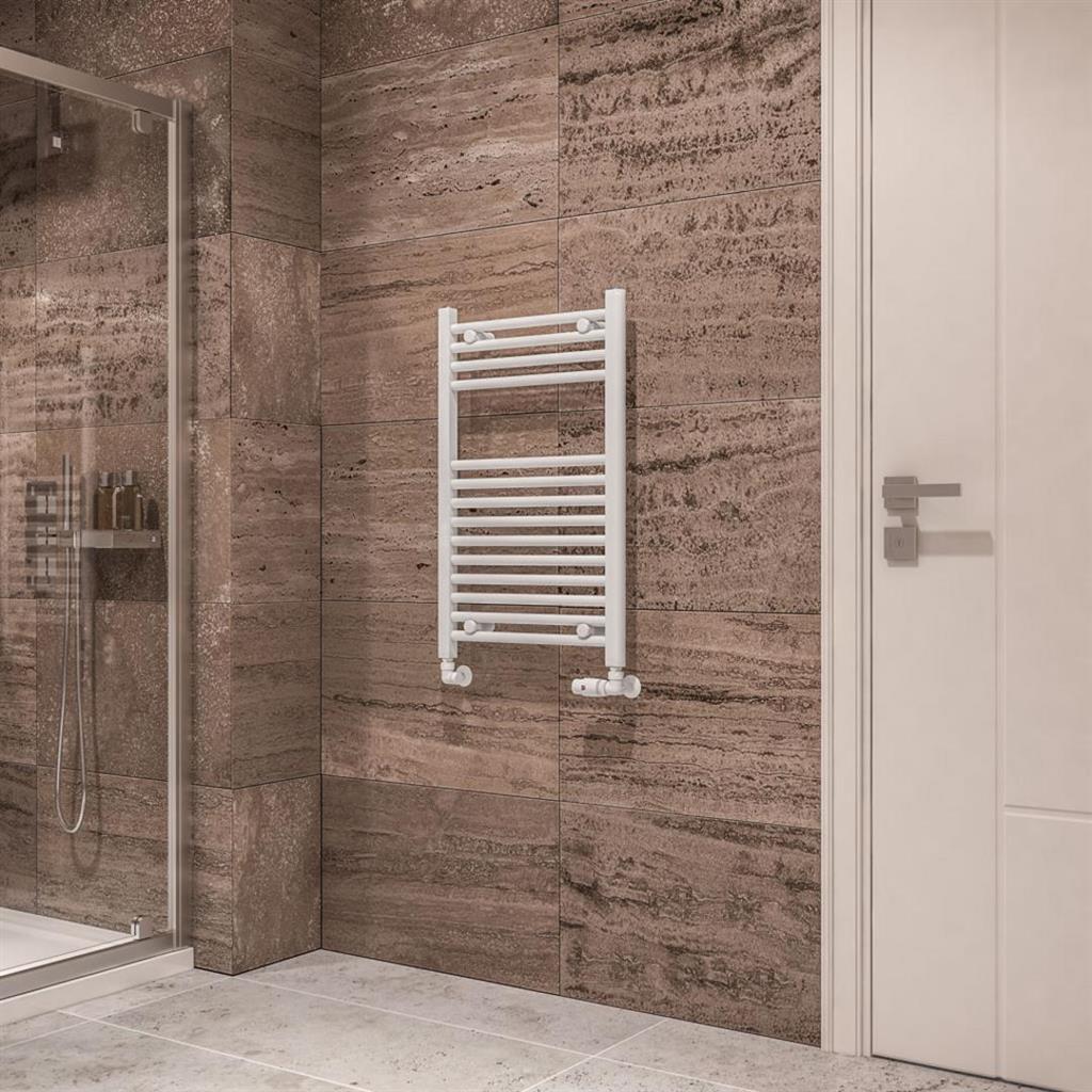 Eastbrook Wingrave Straight Ladder Towel Radiator 800mm x 500mm - Gloss White - 89.0118 - TAP 'N' SHOWER