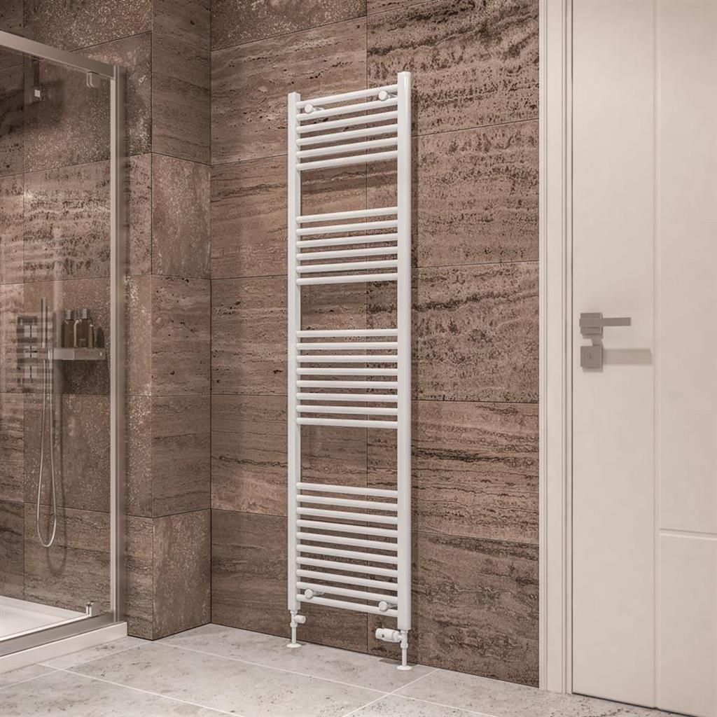 Eastbrook Wingrave Straight Ladder Towel Radiator 1800mm x 500mm - Gloss White - 89.0122 - TAP 'N' SHOWER