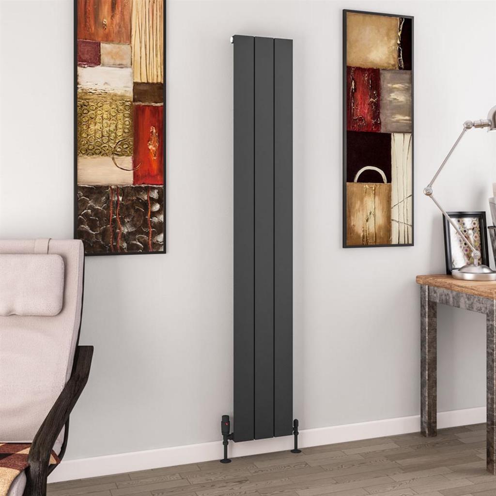 Eastbrook Charlton Aluminium Vertical Radiator 1800mm x 280mm - Matt Anthracite - 89.0129 - TAP 'N' SHOWER