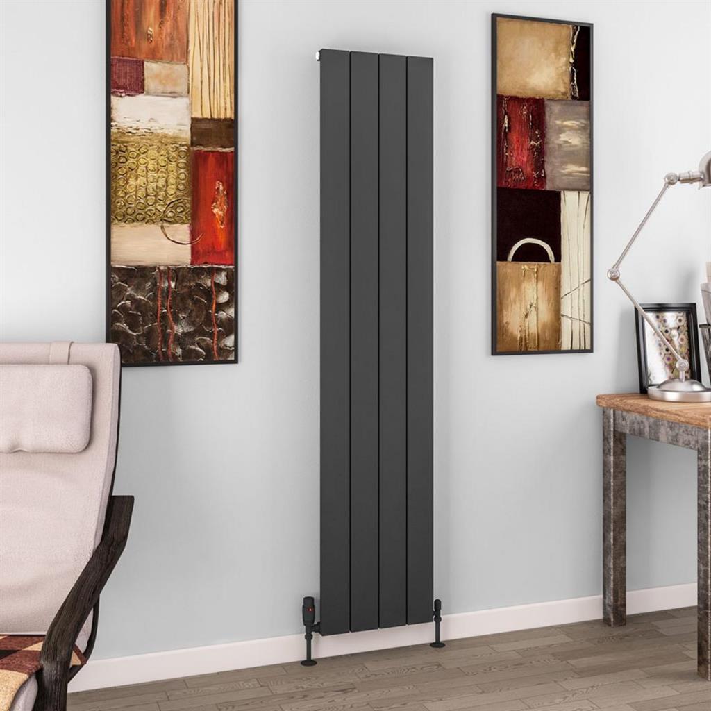 Eastbrook Charlton Aluminium Vertical Radiator 1800mm x 375mm - Matt Anthracite - 89.0131 - TAP 'N' SHOWER