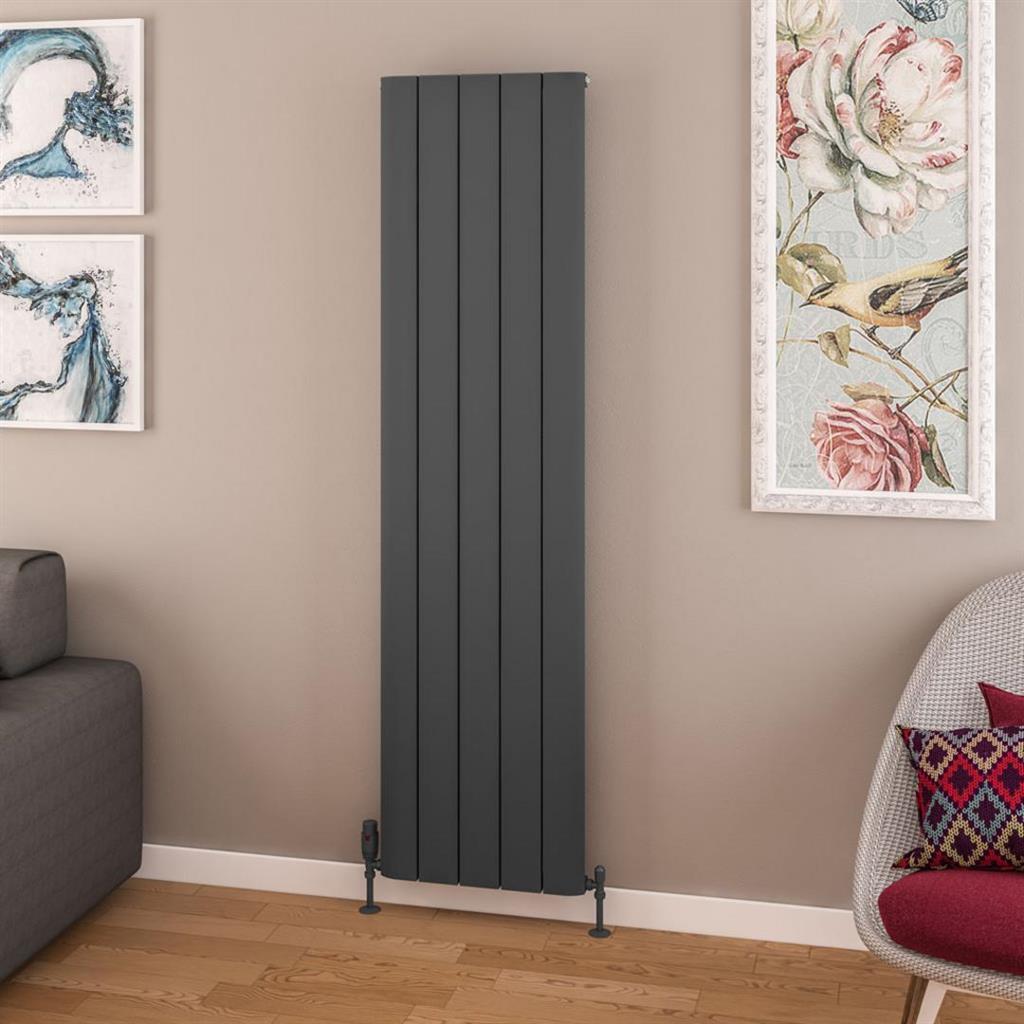 Eastbrook Withington Aluminium Vertical Radiator 1800mm x 470mm - Matt Anthracite - 89.0142 - TAP 'N' SHOWER