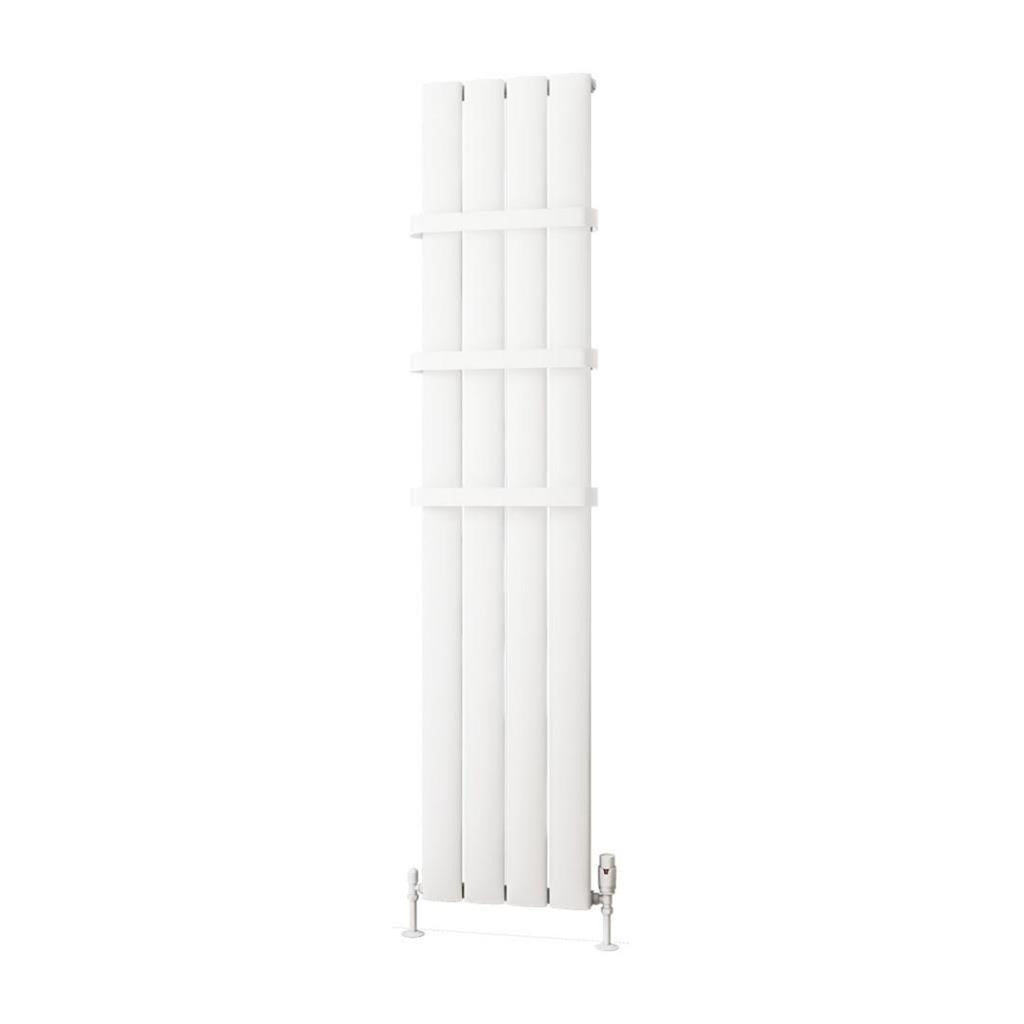 Eastbrook Malmesbury Aluminium Vertical Radiator 1800mm x 375mm - Matt White - 89.0148 - TAP 'N' SHOWER