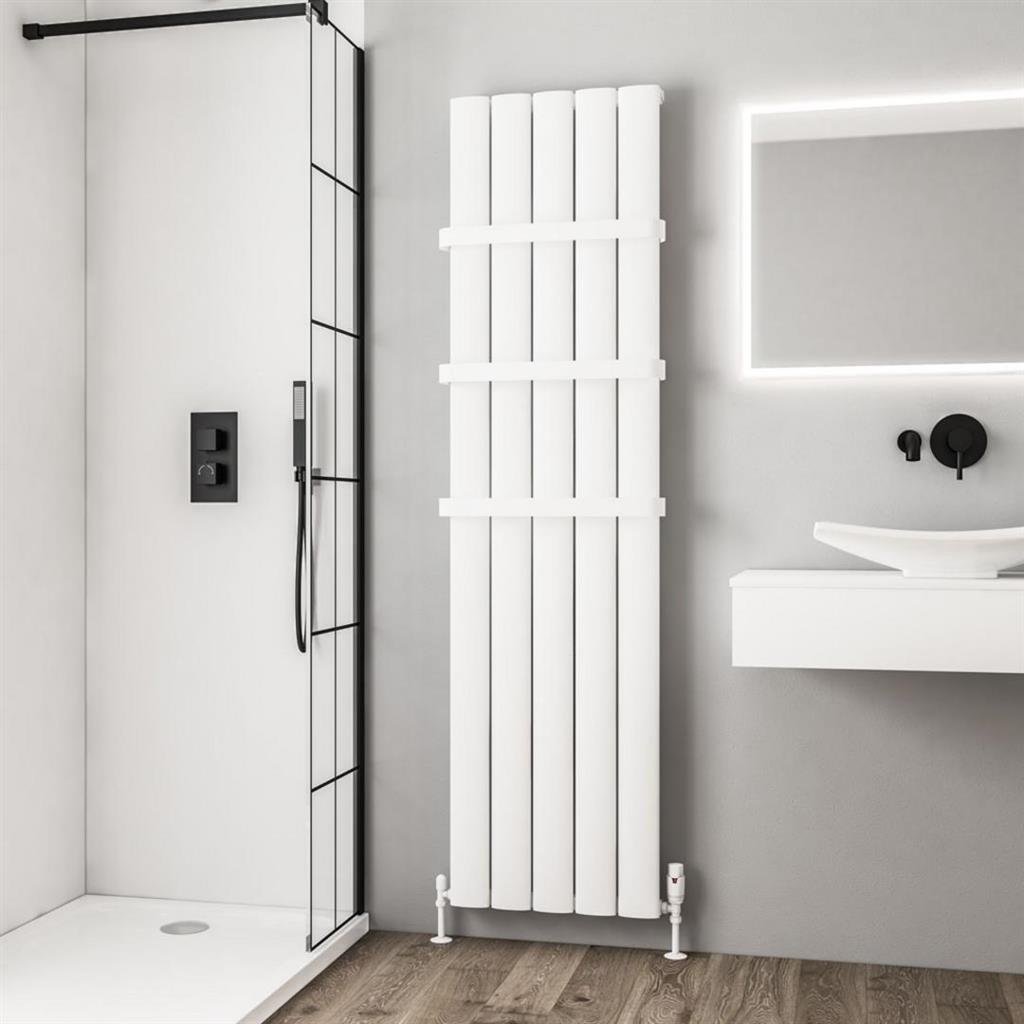 Eastbrook Malmesbury Aluminium Vertical Radiator 1800mm x 470mm - Matt White - 89.0150 - TAP 'N' SHOWER