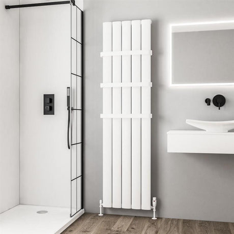 Eastbrook Malmesbury Aluminium Vertical Radiator 1800mm x 470mm - Matt White - 89.0150 - TAP 'N' SHOWER