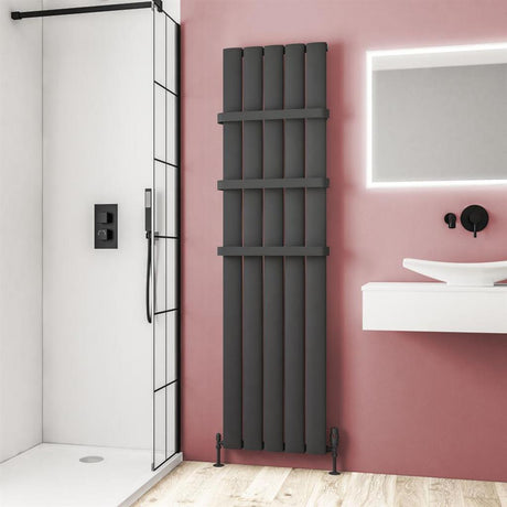 Eastbrook Malmesbury Aluminium Vertical Radiator 1800mm x 470mm - Matt Anthracite - 89.0151 - TAP 'N' SHOWER