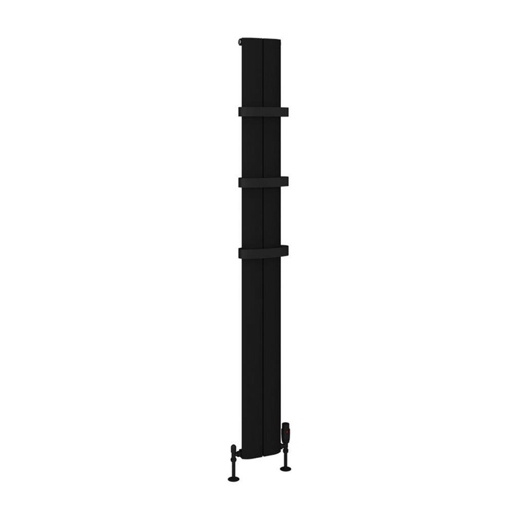 Eastbrook Preston Aluminium Vertical Radiator 1800mm x 185mm - Matt Black - 89.0163 - TAP 'N' SHOWER