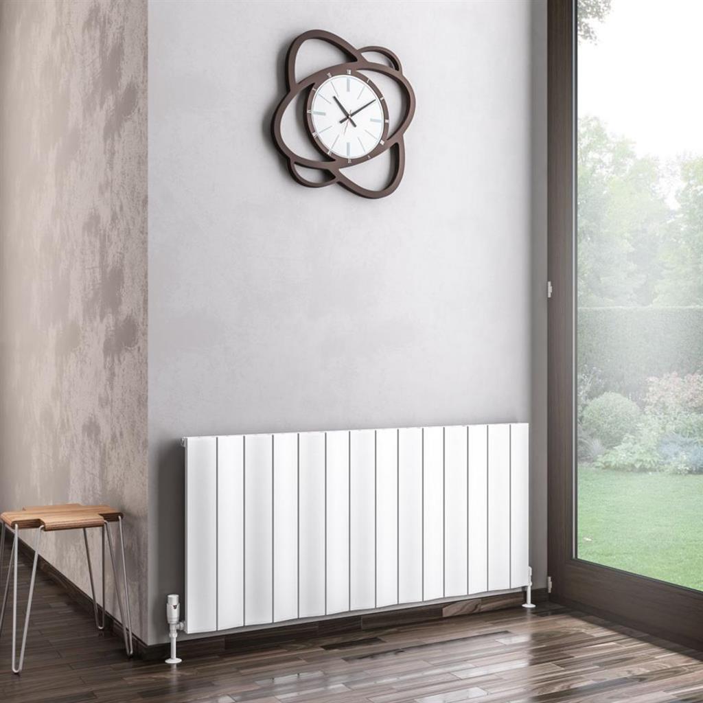 Eastbrook Fairford Aluminium Horizontal Radiator 600mm x 1325mm - Matt White - 89.0220 - TAP 'N' SHOWER