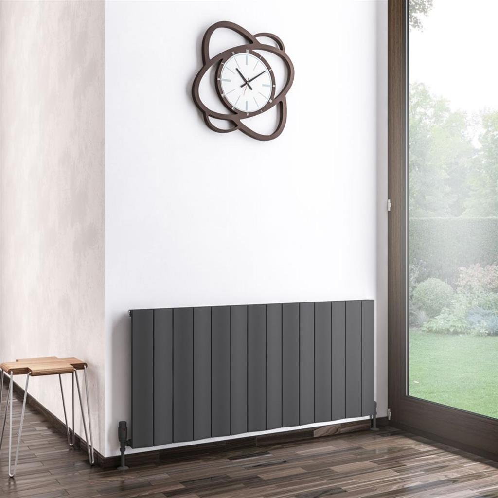 Eastbrook Fairford Aluminium Horizontal Radiator600mm x 1325mm - Matt Anthracite - 89.0226 - TAP 'N' SHOWER