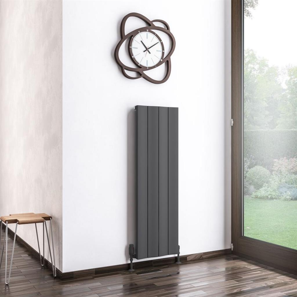 Eastbrook Fairford Aluminium Vertical Radiator 1200mm x 375mm - Matt Anthracite - 89.0227 - TAP 'N' SHOWER