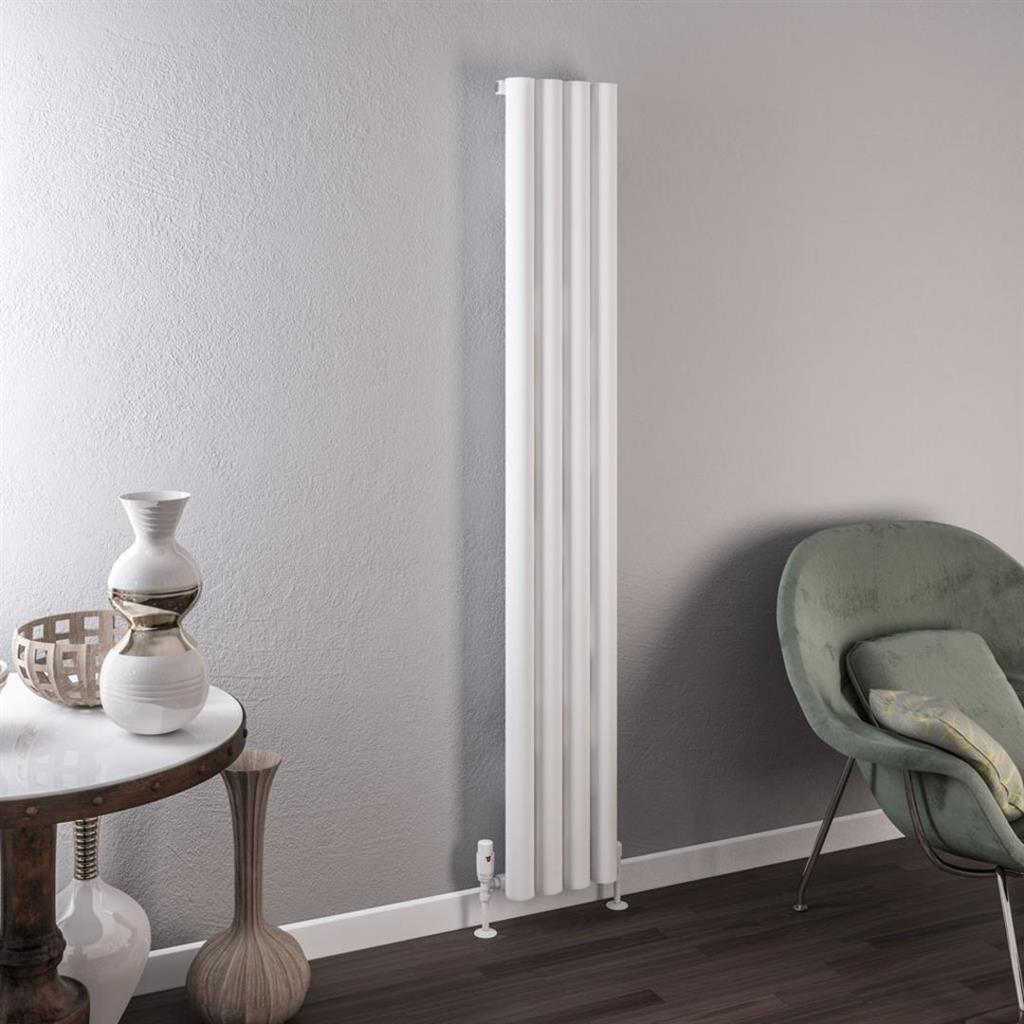 Eastbrook Burford Aluminium Vertical Radiator 1800mm x 275mm - Matt White - 89.0234 - TAP 'N' SHOWER