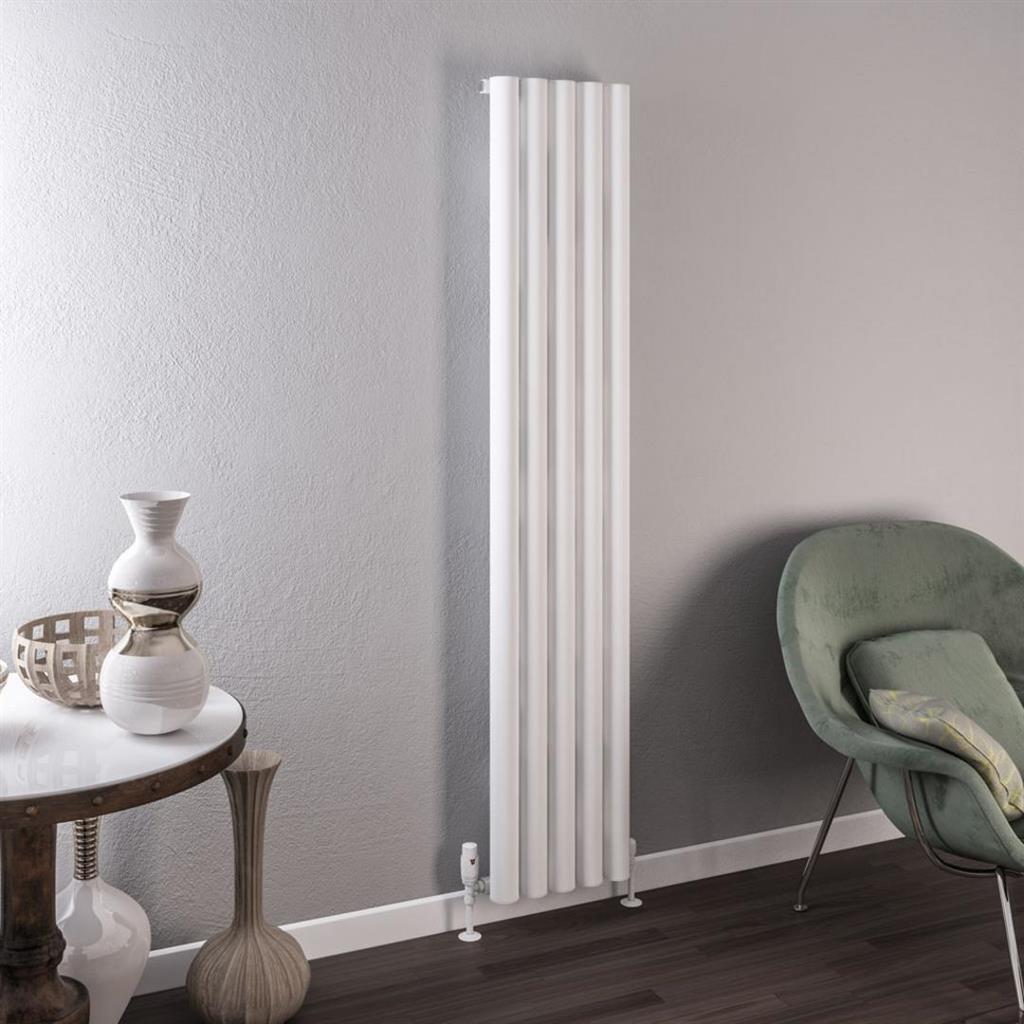 Eastbrook Burford Aluminium Vertical Radiator 1800mm x 345mm - Matt White - 89.0235 - TAP 'N' SHOWER