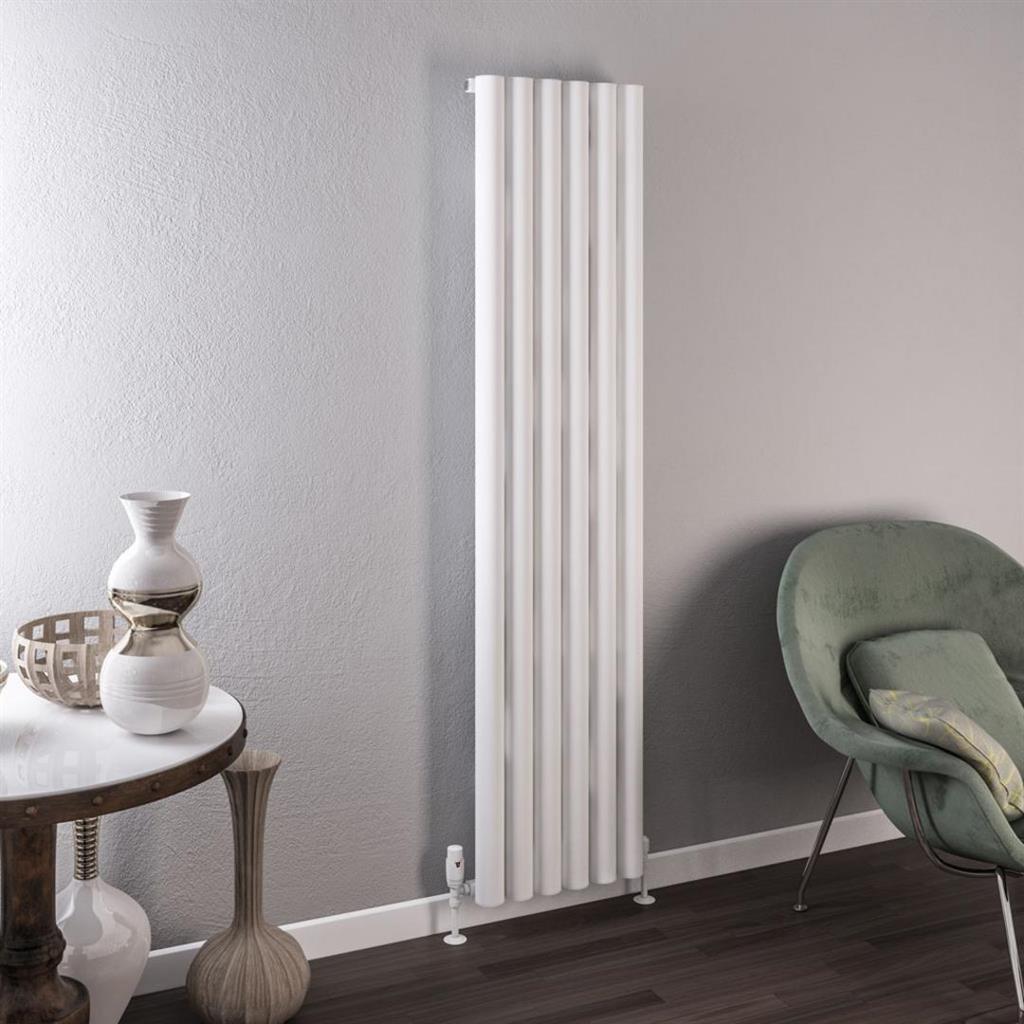 Eastbrook Burford Aluminium Vertical Radiator 1800mm x 415mm - Matt White - 89.0236 - TAP 'N' SHOWER
