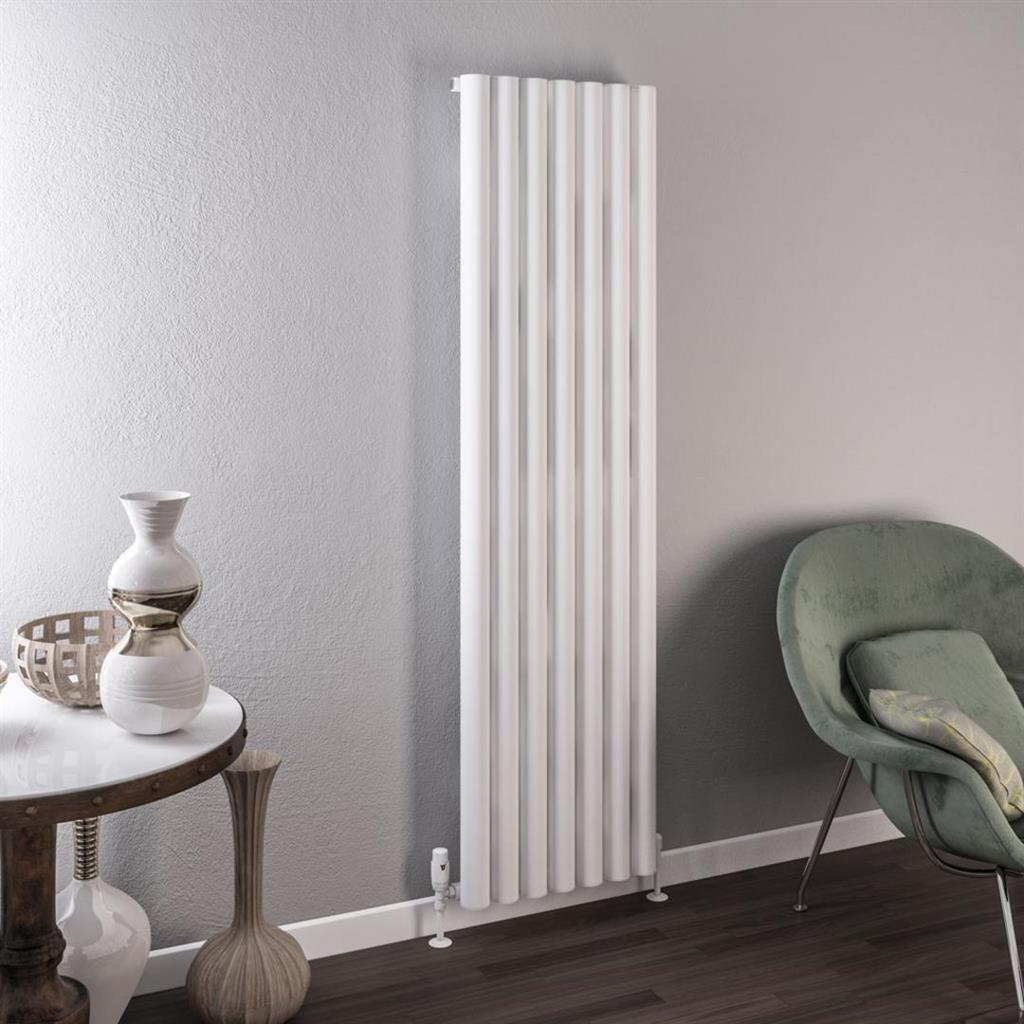 Eastbrook Burford Aluminium Vertical Radiator 1800mm x 485mm - Matt White - 89.0237 - TAP 'N' SHOWER