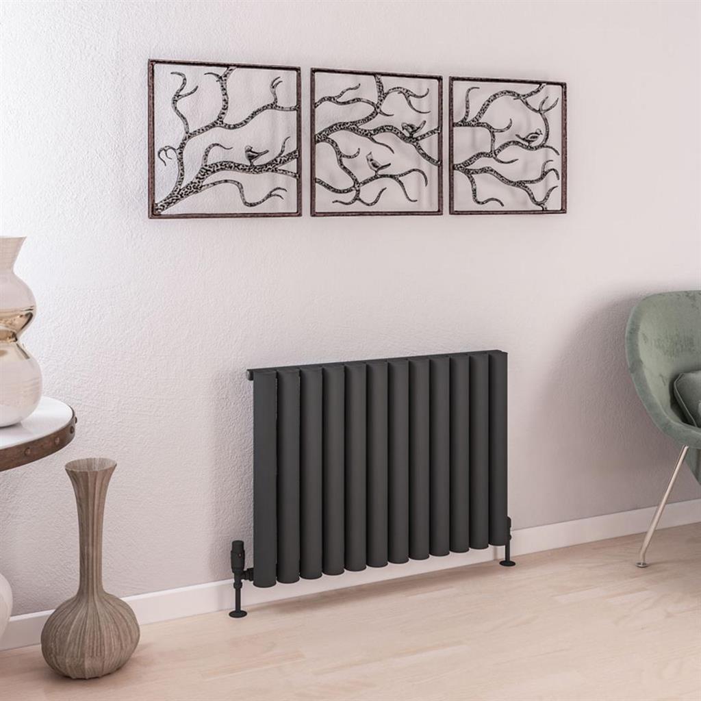 Eastbrook Burford Aluminium Horizontal Radiator 600mm x 835mm - Matt Anthracite - 89.0240 - TAP 'N' SHOWER
