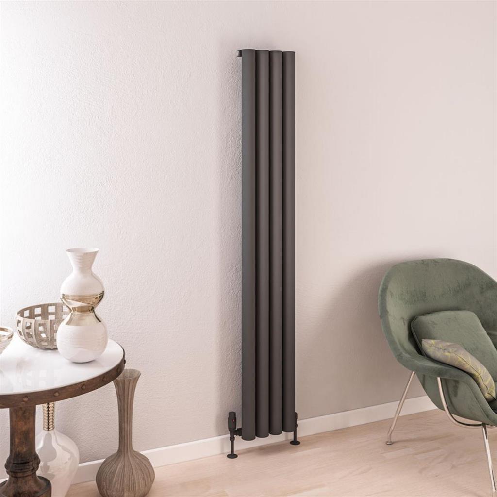 Eastbrook Burford Aluminium Vertical Radiator 1800mm x 275mm - Matt Anthracite - 89.0243 - TAP 'N' SHOWER