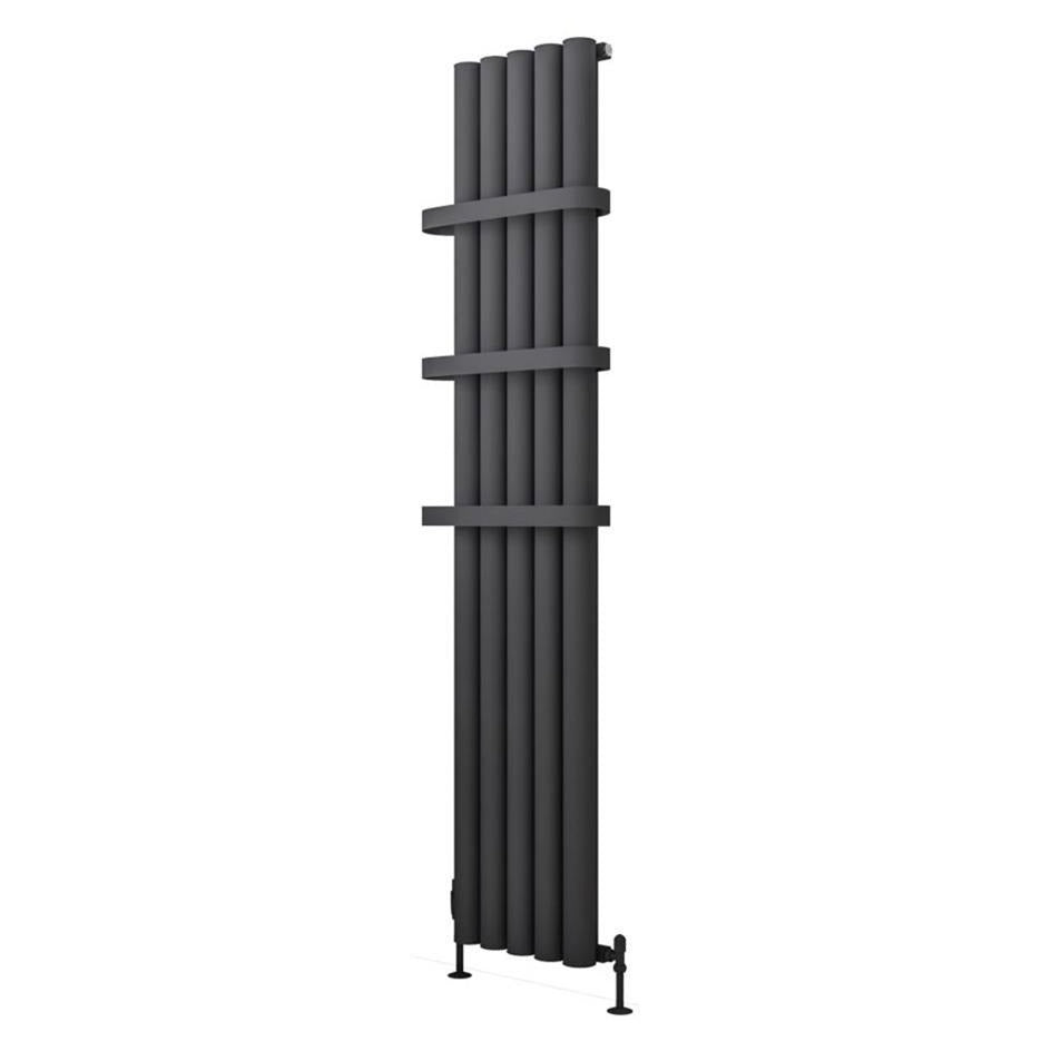 Eastbrook Burford Aluminium Vertical Radiator 1800mm x 345mm - Matt Anthracite - 89.0244 - TAP 'N' SHOWER