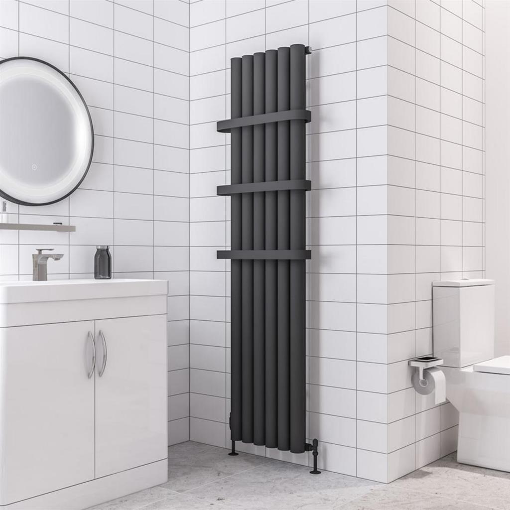 Eastbrook Burford Aluminium Vertical Radiator 1800mm x 415mm - Matt Anthracite - 89.0245 - TAP 'N' SHOWER