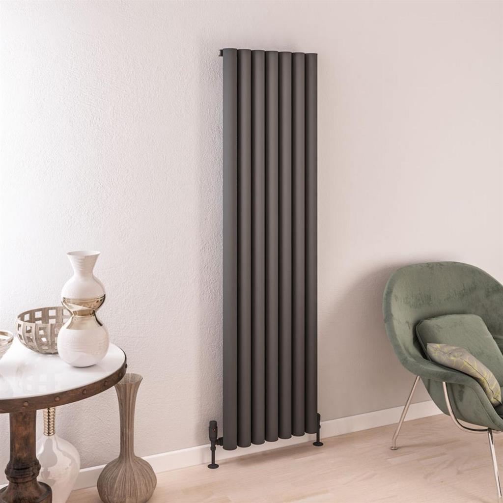 Eastbrook Burford Aluminium Vertical Radiator 1800mm x 485mm - Matt Anthracite - 89.0246 - TAP 'N' SHOWER