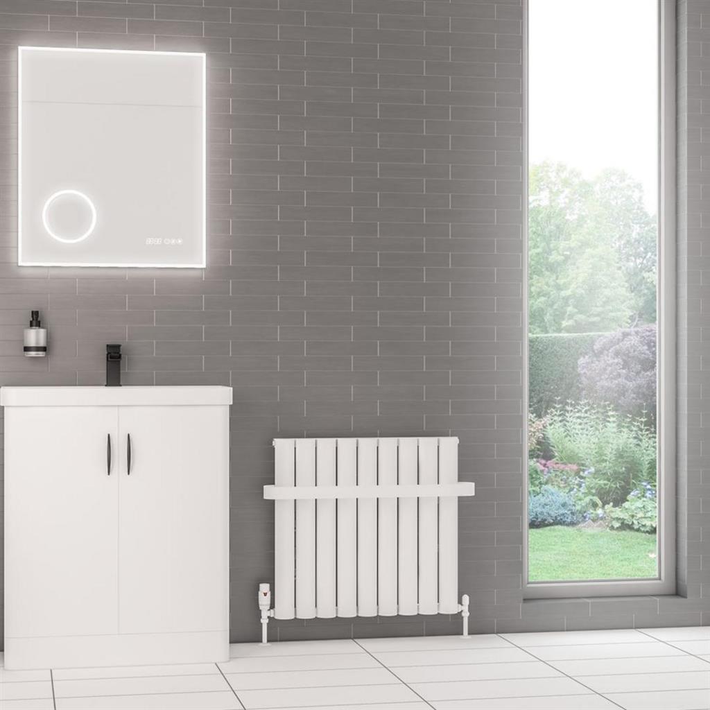 Eastbrook Kelmscott Aluminium Horizontal Radiator 600mm x 625mm - Matt White - 89.0248 - TAP 'N' SHOWER