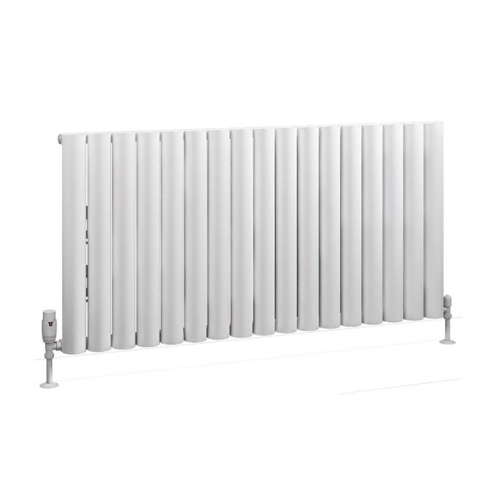 Eastbrook Kelmscott Aluminium Horizontal Radiator 600mm x 1185mm - Matt White - 89.0251 - TAP 'N' SHOWER