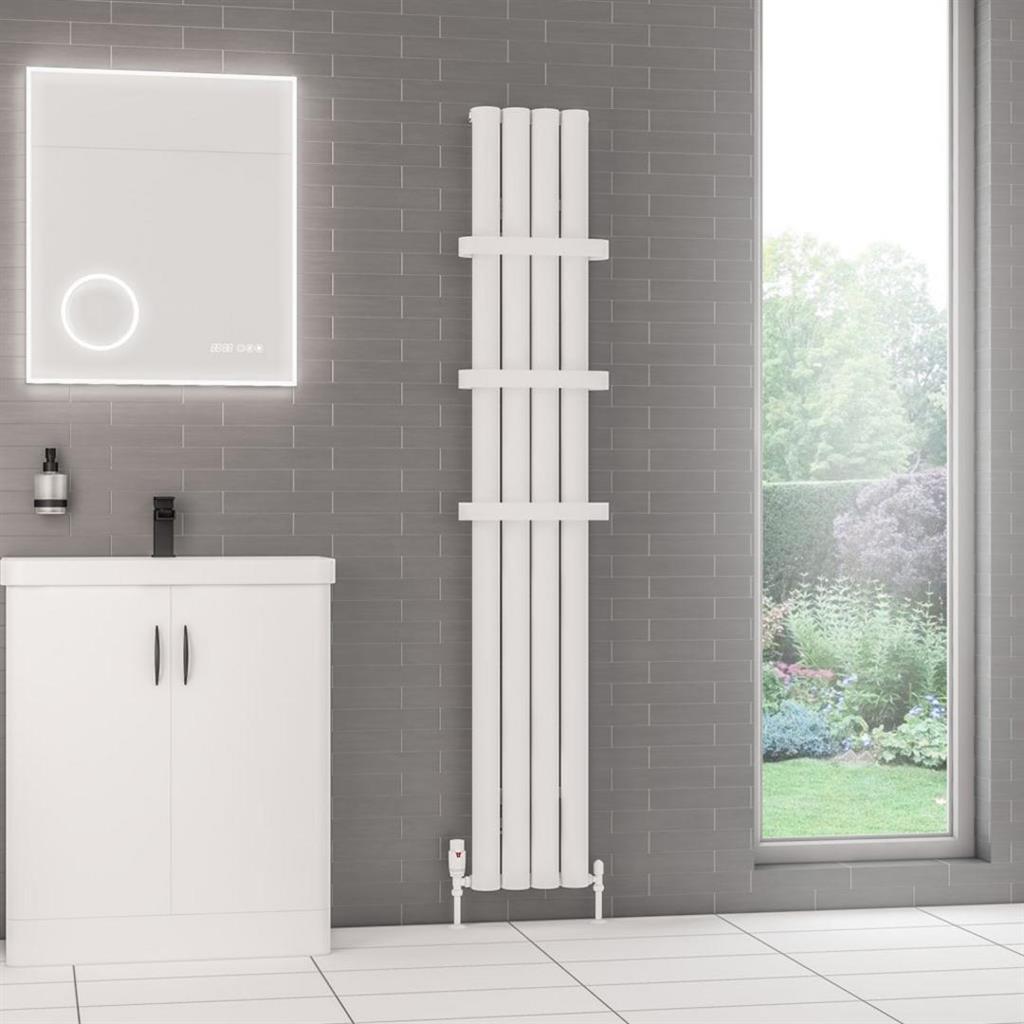 Eastbrook Kelmscott Aluminium Vertical Radiator 1800mm x 275mm - Matt White - 89.0252 - TAP 'N' SHOWER