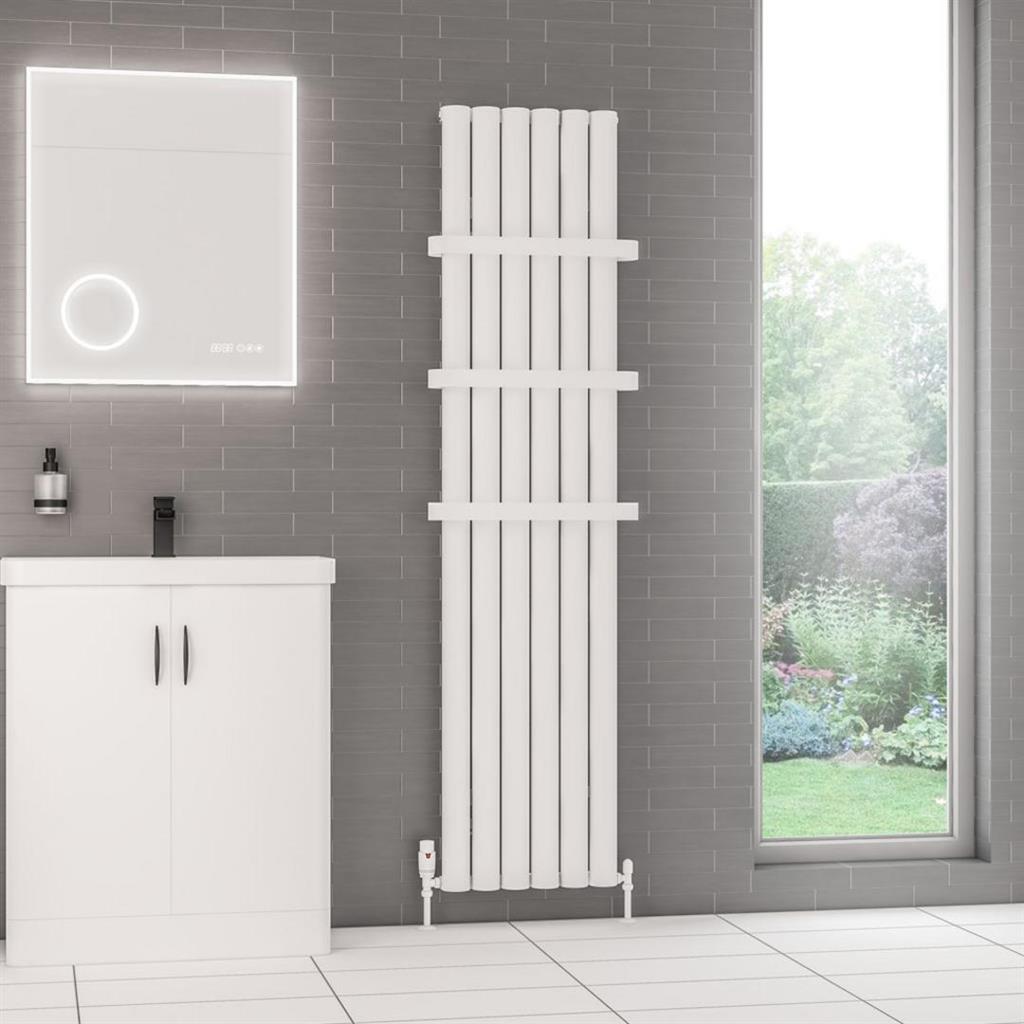 Eastbrook Kelmscott Aluminium Vertical Radiator 1800mm x 415mm - Matt White - 89.0254 - TAP 'N' SHOWER