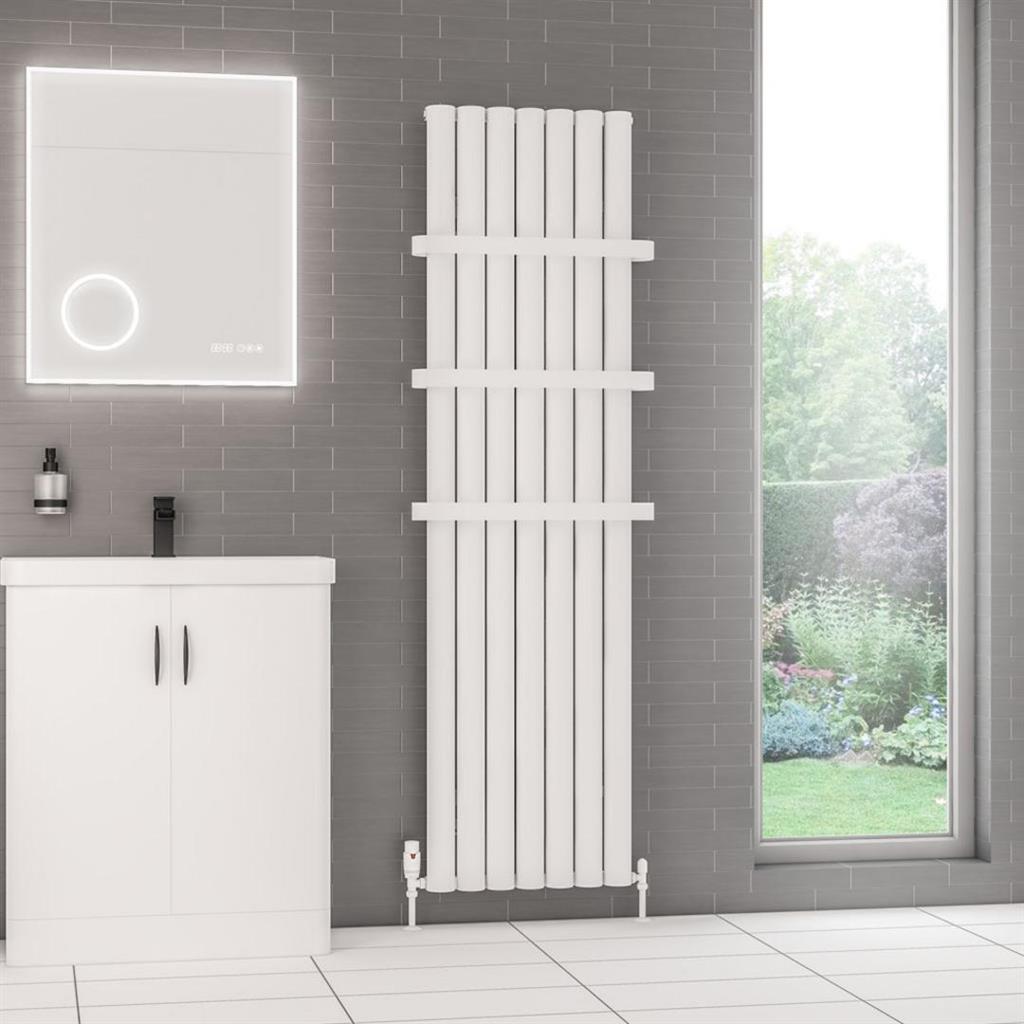 Eastbrook Kelmscott Aluminium Vertical Radiator 1800mm x 485mm - Matt White - 89.0255 - TAP 'N' SHOWER