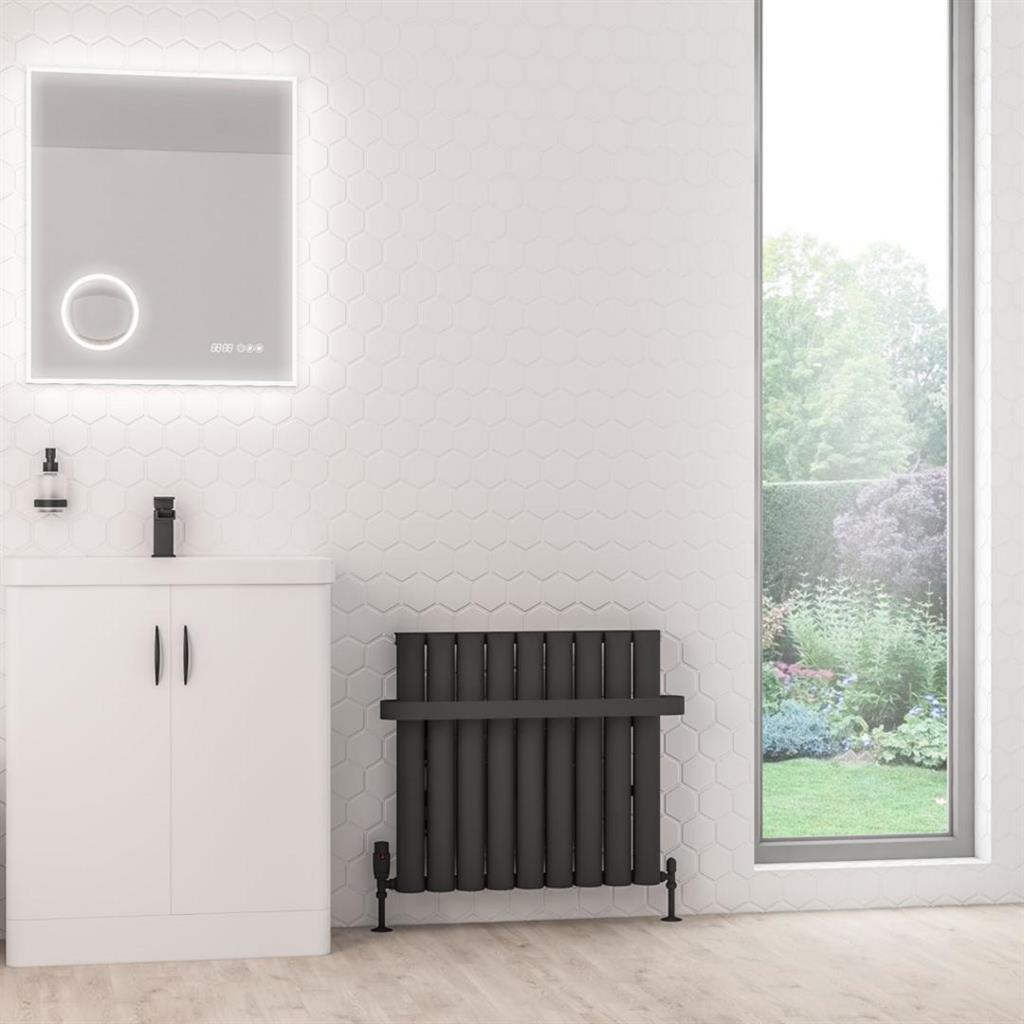 Eastbrook Kelmscott Aluminium Horizontal Radiator 600mm x 625mm - Matt Anthracite - 89.0257 - TAP 'N' SHOWER