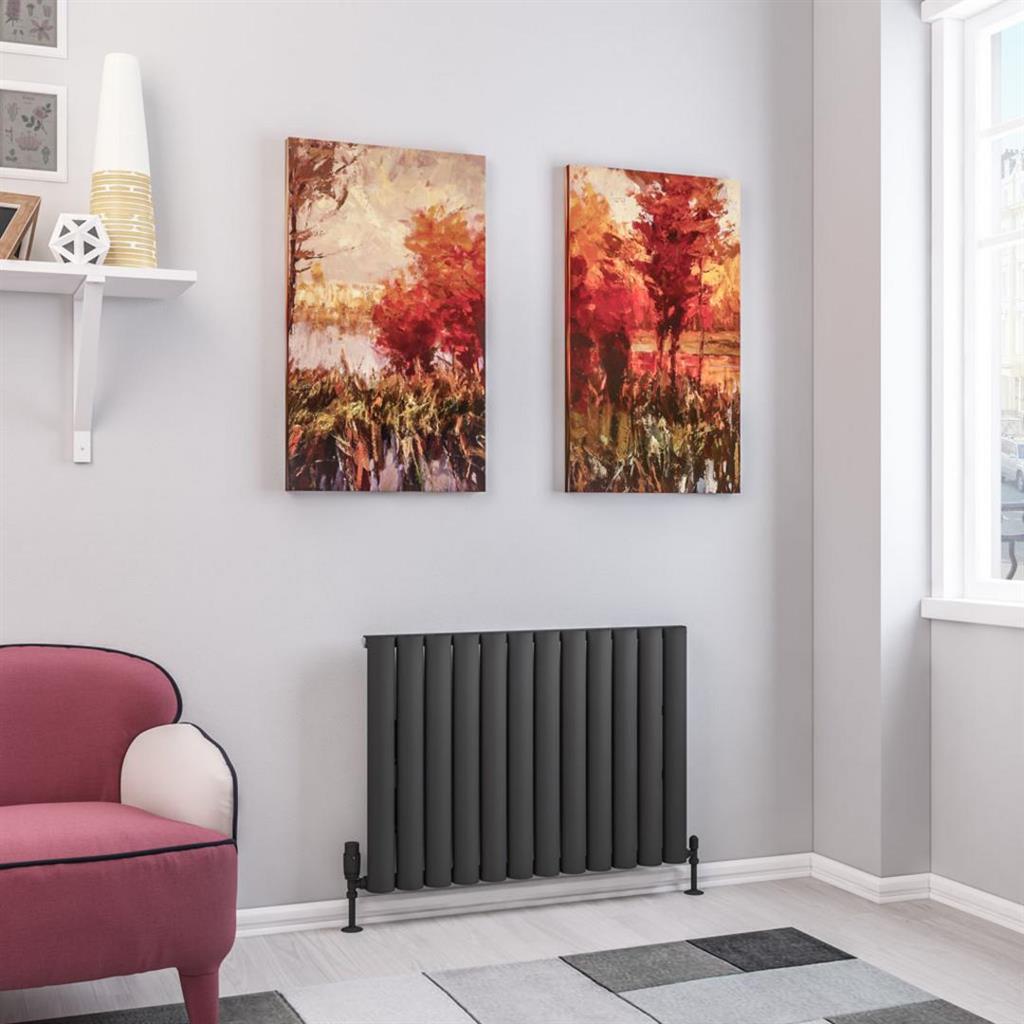Eastbrook Kelmscott Aluminium Horizontal Radiator 600mm x 835mm - Matt Anthracite - 89.0258 - TAP 'N' SHOWER