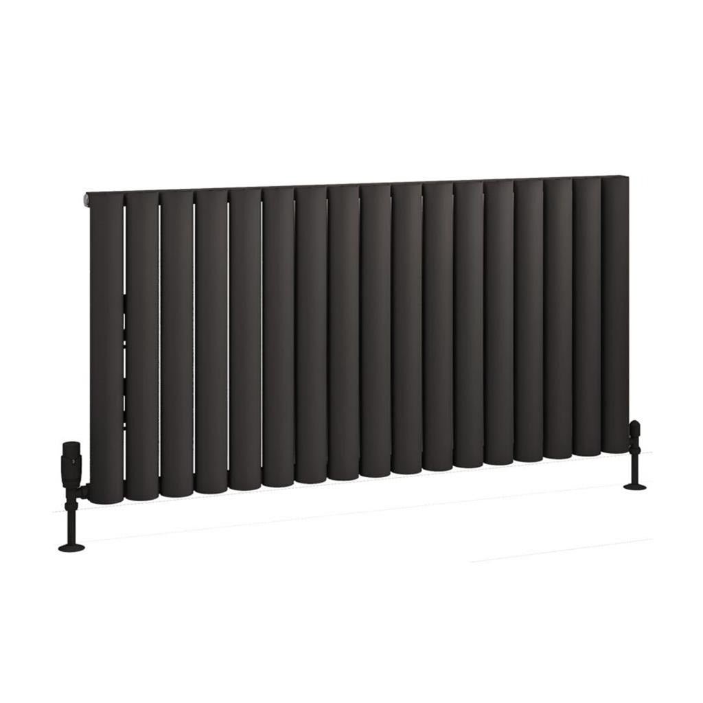Eastbrook Kelmscott Aluminium Horizontal Radiator 600mm x 1185mm - Matt Anthracite - 89.0260 - TAP 'N' SHOWER