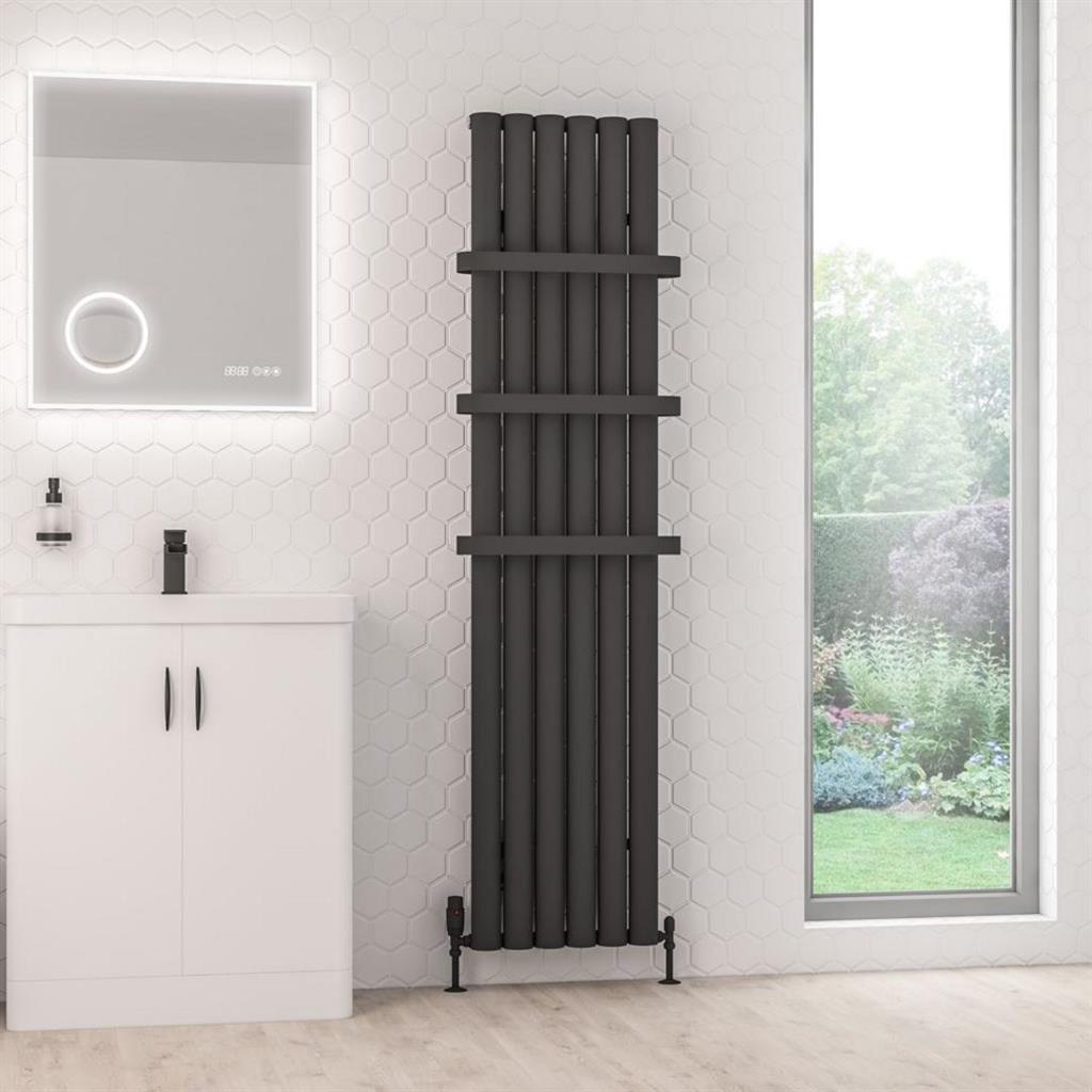 Eastbrook Kelmscott Aluminium Vertical Radiator 1800mm x 415mm - Matt Anthracite - 89.0263 - TAP 'N' SHOWER