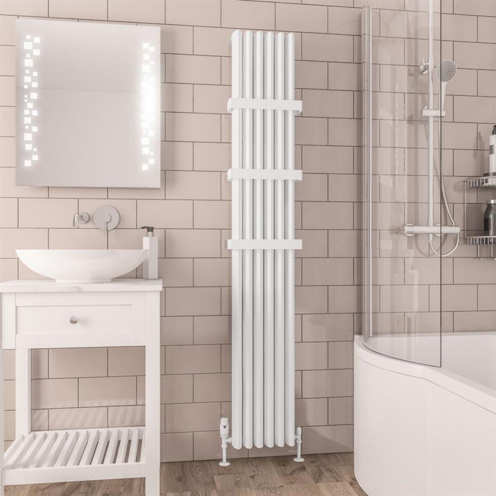 Eastbrook Witney Aluminium Vertical Radiator 1800mm x 280mm - Matt White - 89.0265 - TAP 'N' SHOWER