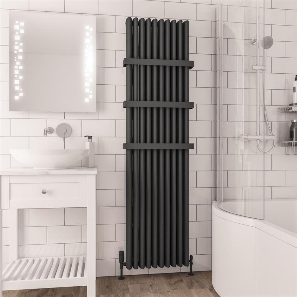 Eastbrook Witney Aluminium Vertical Radiator 1800mm x 470mm - Matt Anthracite - 89.0270 - TAP 'N' SHOWER