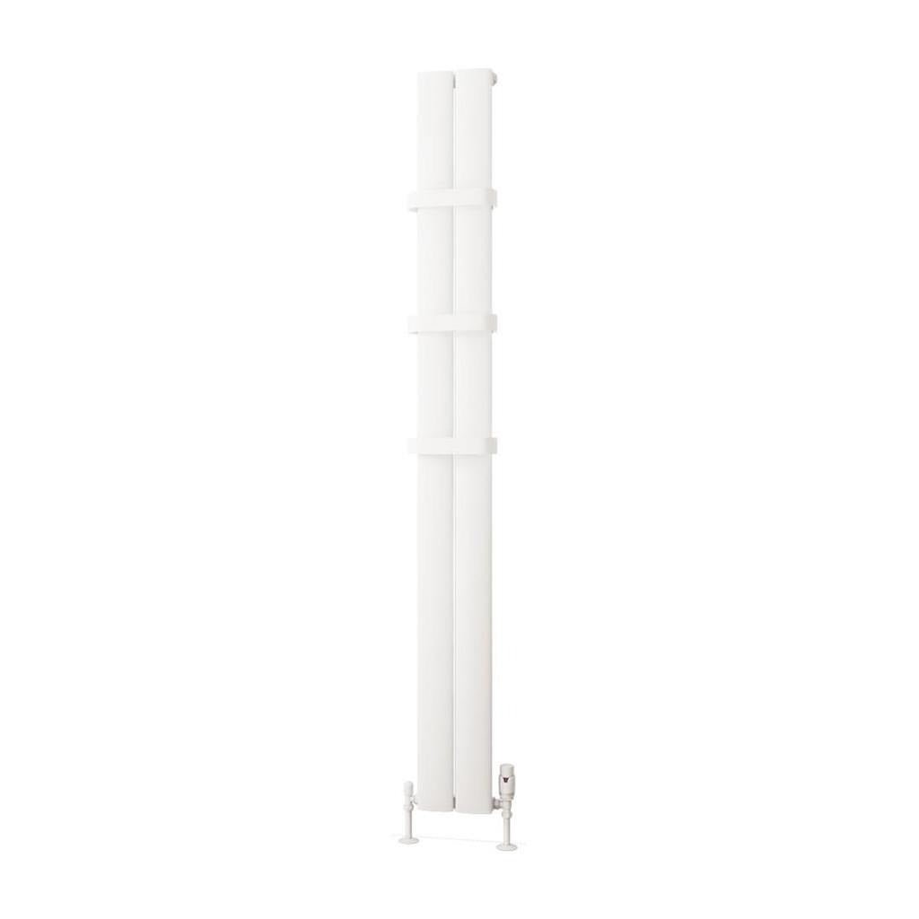 Eastbrook Malmesbury Aluminium Vertical Radiator 1800mm x 185mm - Matt White - 89.0277 - TAP 'N' SHOWER