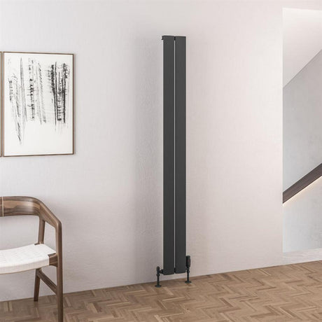 Eastbrook Malmesbury Aluminium Vertical Radiator 1800mm x 185mm - Matt Anthracite - 89.0278 - TAP 'N' SHOWER