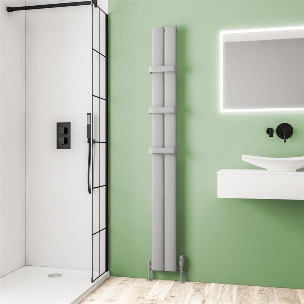 Eastbrook Malmesbury Aluminium Vertical Radiator 1800mm x 185mm - Matt Grey - 89.0279 - TAP 'N' SHOWER