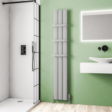 Eastbrook Malmesbury Aluminium Vertical Radiator 1800mm x 280mm - Matt Grey - 89.0280 - TAP 'N' SHOWER