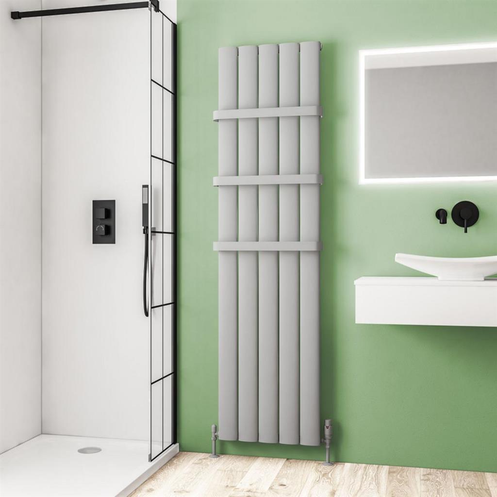 Eastbrook Malmesbury Aluminium Vertical Radiator 1800mm x 470mm - Matt Grey - 89.0282 - TAP 'N' SHOWER