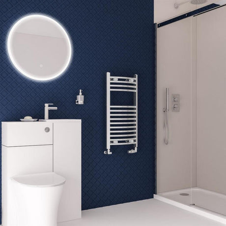 Eastbrook Wingrave Curved Ladder Towel Radiator 800mm x 400mm - Chrome - 89.0384 - TAP 'N' SHOWER