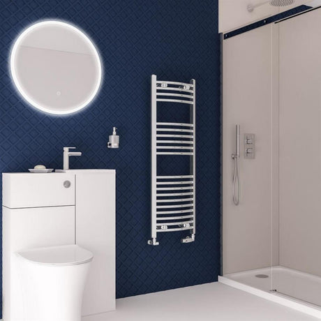 Eastbrook Wingrave Curved Ladder Towel Radiator 1200mm x 400mm - Chrome - 89.0390 - TAP 'N' SHOWER
