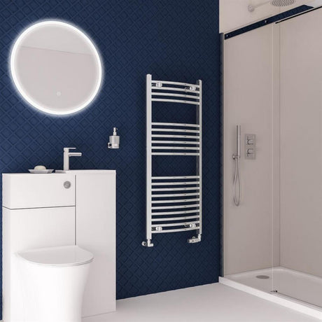 Eastbrook Wingrave Curved Ladder Towel Radiator 1200mm x 500mm - Chrome - 89.0391 - TAP 'N' SHOWER