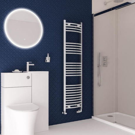 Eastbrook Wingrave Curved Ladder Towel Radiator 1600mm x 400mm - Chrome - 89.0393 - TAP 'N' SHOWER