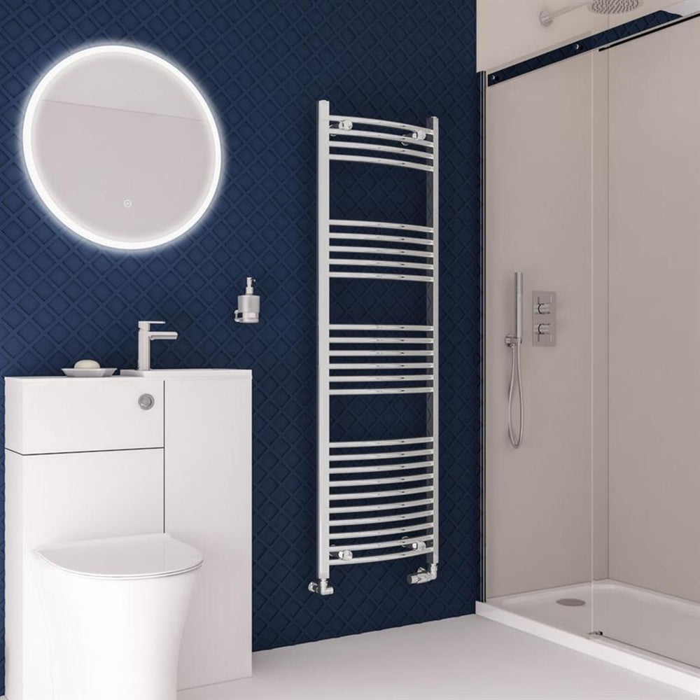 Eastbrook Wingrave Curved Ladder Towel Radiator 1600mm x 500mm - Chrome - 89.0394 - TAP 'N' SHOWER