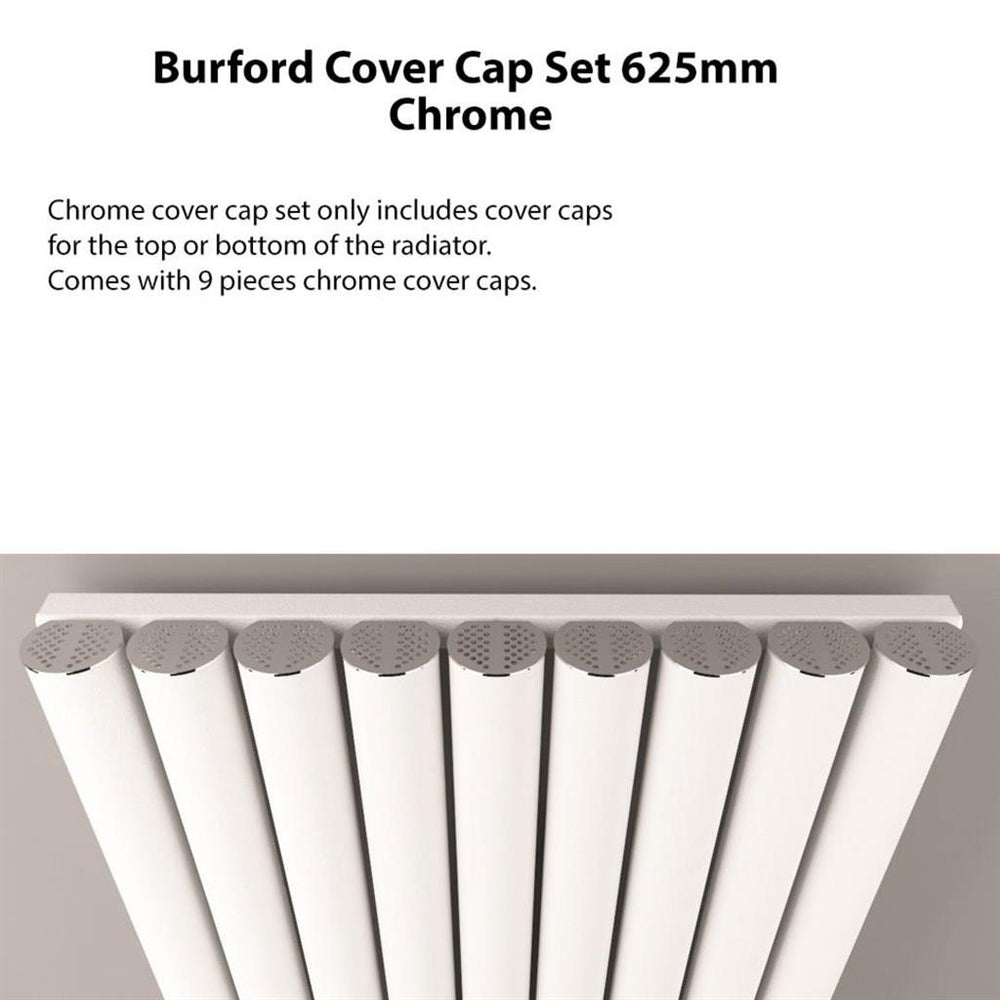 Eastbrook Burford Top/Bottom Cover Cap Set 625mm - Chrome - 89.0407 - TAP 'N' SHOWER