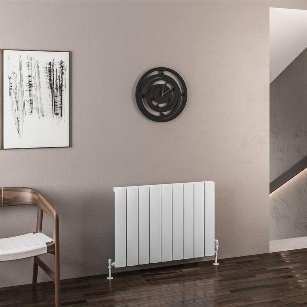 Eastbrook Malmesbury Aluminium Horizontal Radiator 600mm x 850mm - Matt White - 89.0423 - TAP 'N' SHOWER