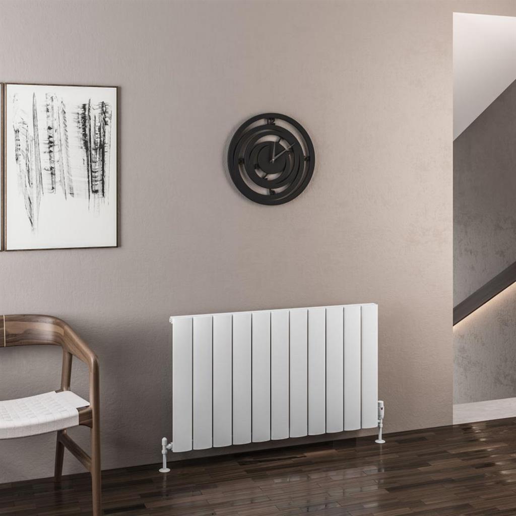 Eastbrook Malmesbury Aluminium Horizontal Radiator 600mm x 1040mm - Matt White - 89.0424 - TAP 'N' SHOWER
